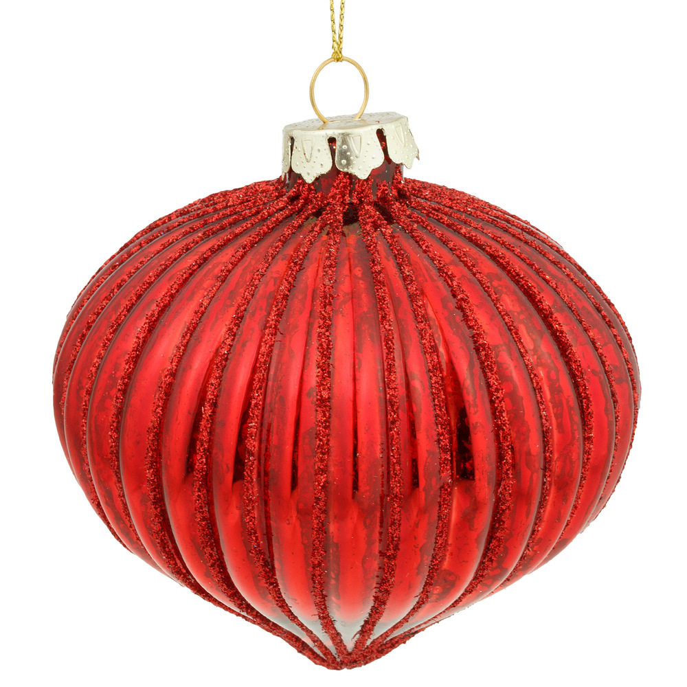 Glass christmas Onion, Red